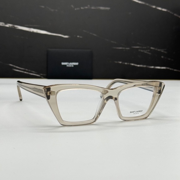 NEW SL 276 MICA OPT 005 SAINT LAURENT BEIGE CLEAR SL276 005 WOMEN EYEGLASSES - Picture 1 of 10